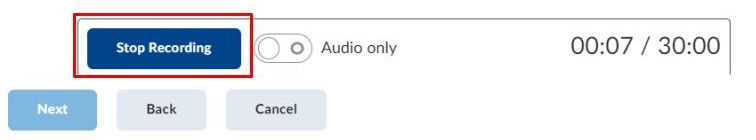 A red rectangle surround the Stop Recordings button