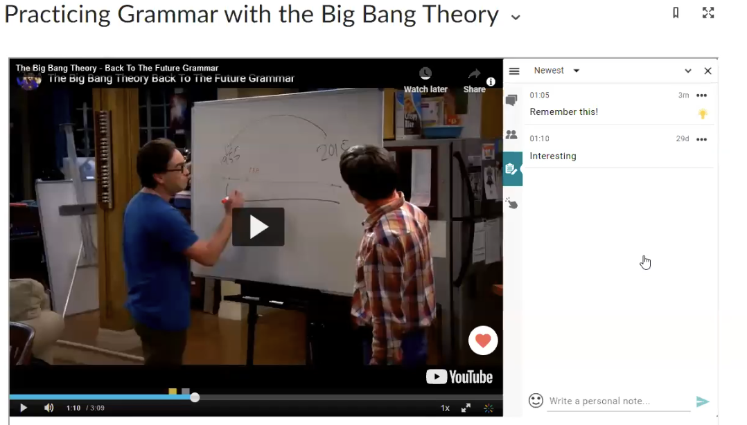 Annoto interface overlays a youtube video
