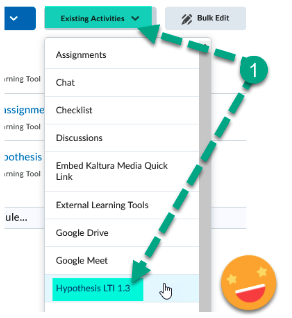 It's now easier to insert Hypothesis activities.