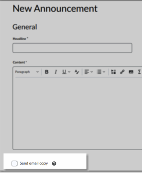 When you create an announcement, there is now a checkbox to send the message to student emails addresses.