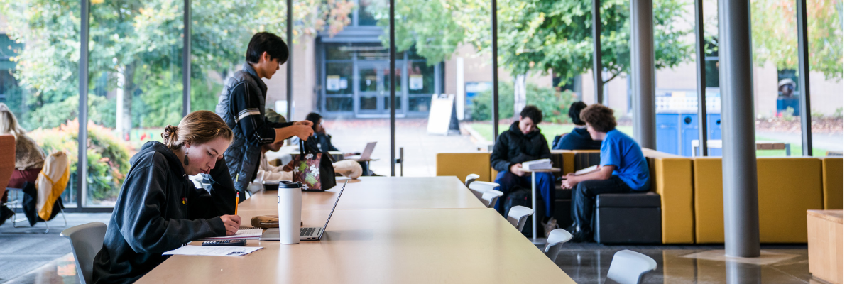Students studying at a table