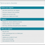 The Term-to-term Checklist on the MyPCC home page