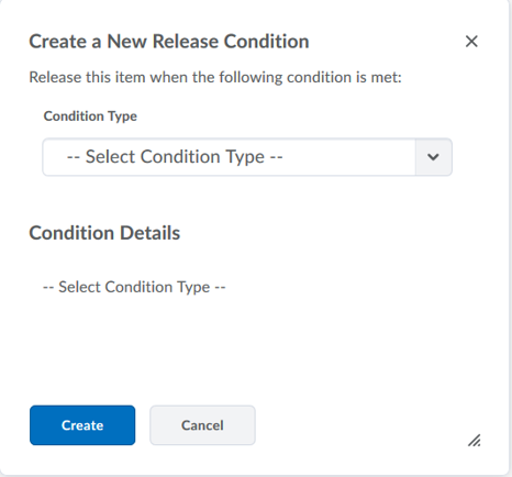 Choose a release condition item