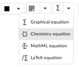 Select Chemistry equation as an option