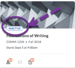 D2L Course Tile with new status icon