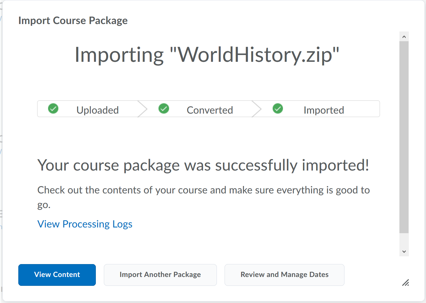 Successfully import respondus zip file to brightspace