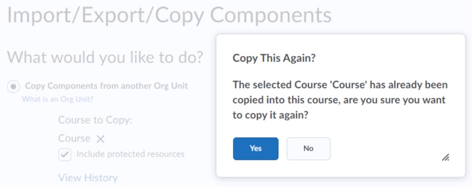 Copy Course Components warning