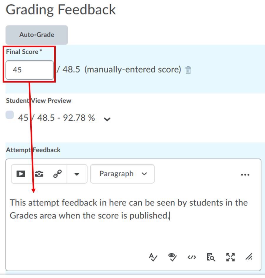 quiz-gradingby-users-enter-final score & attempt feedback
