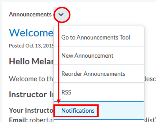 Announcements-notifications