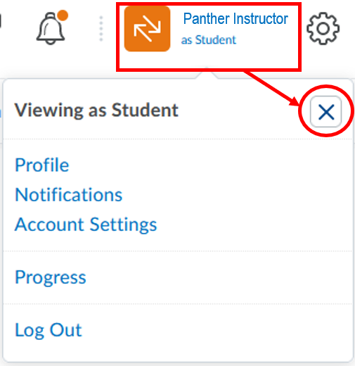 Switch view-stop-viewing as student