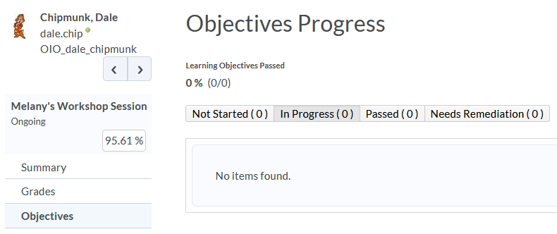class-progress: Objectives Not Available