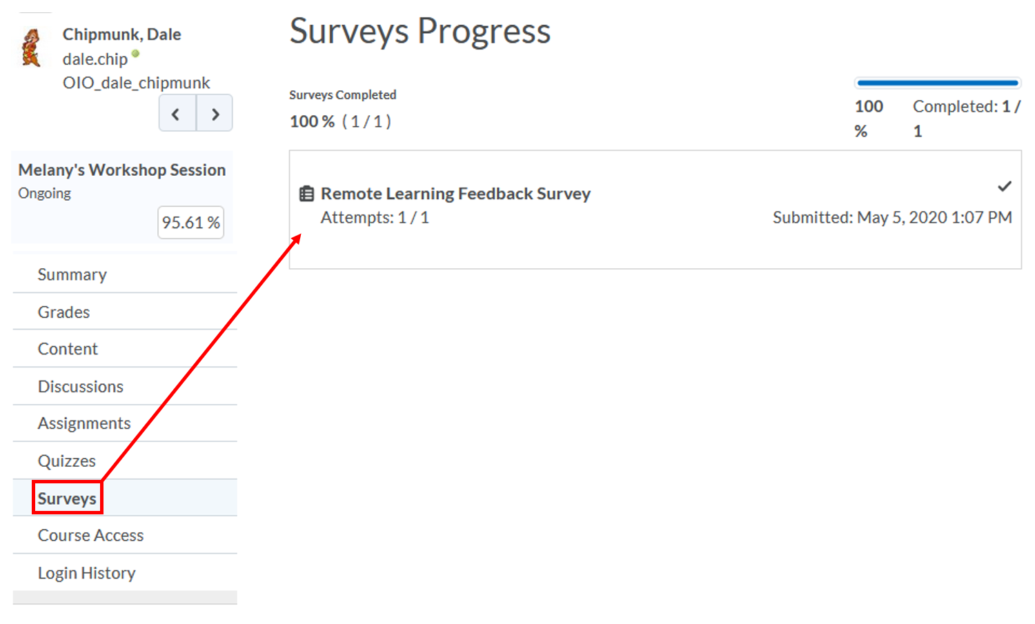 class-progress: Surveys Progress