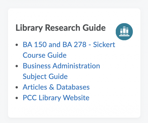 The new library widget has more options, including custom course guides