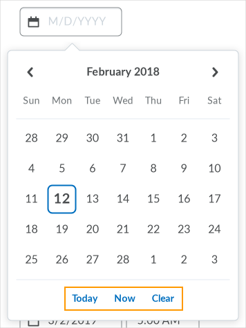 The new date and time picker in Brightspace Learning Environment