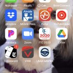 iPhone main screen with Pulse app showing 13 notifications