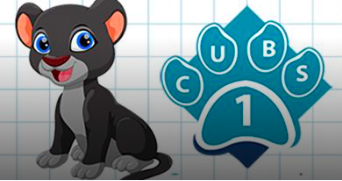 CUBS logo with cute panther cub