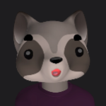 A zoom avatar of a racoon.