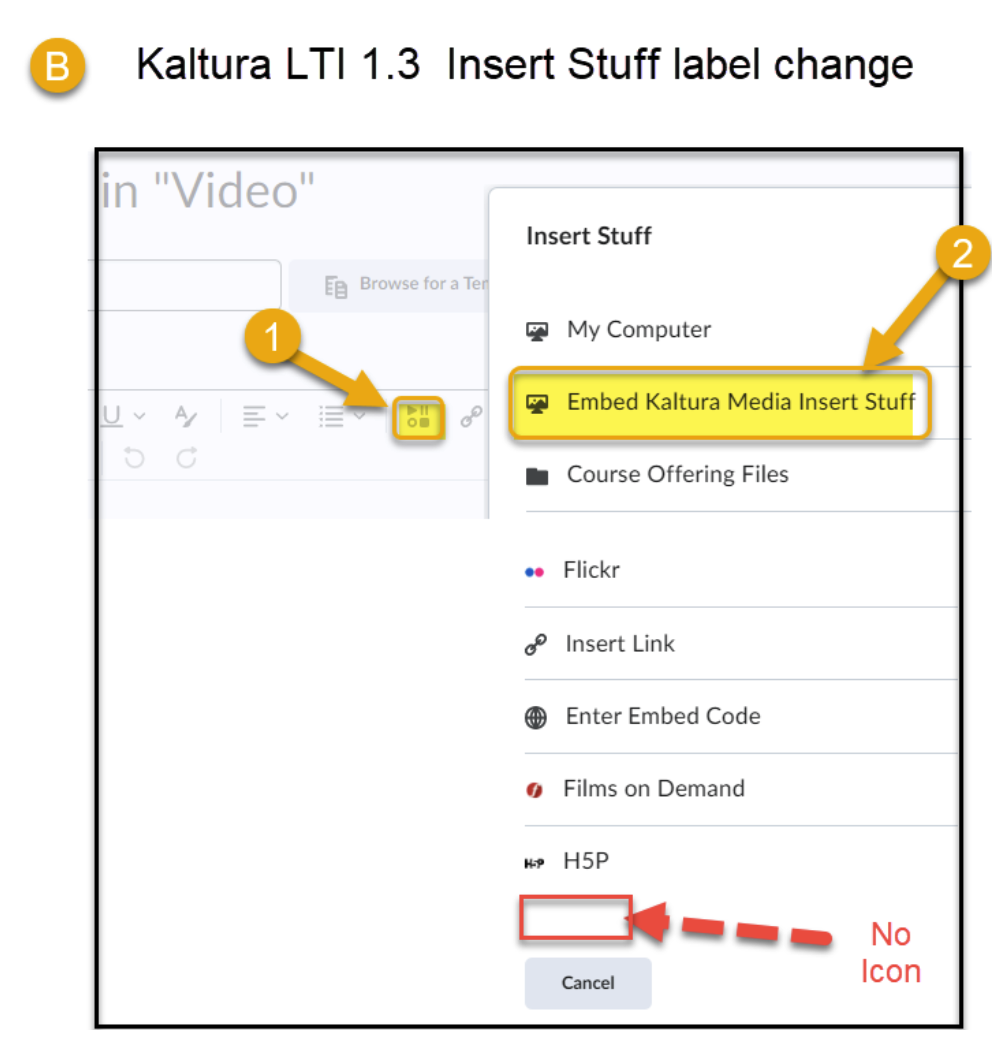 Add Existing Activities with Kaltura