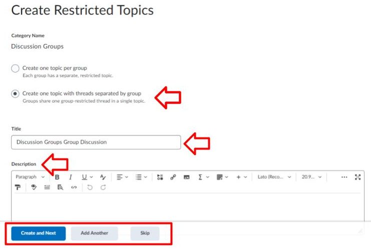 Create Restricted Topics Page