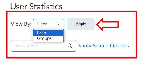 View User Statistic by User or Groups Option