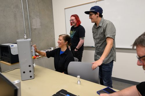 Students practicing in classroom