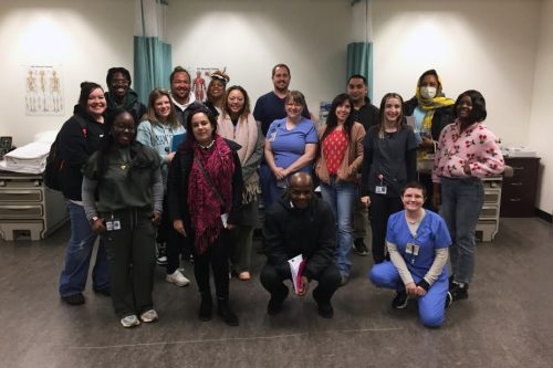 Students touring the Medical Assisting program