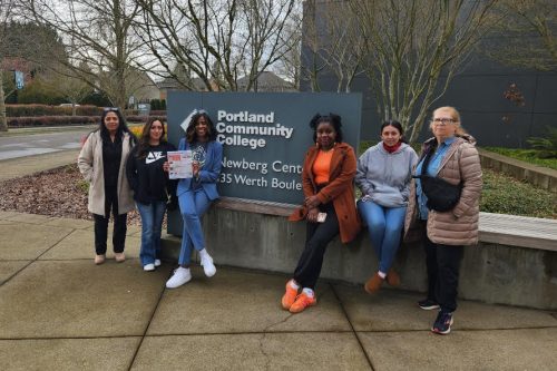 Students outside Newberg Center