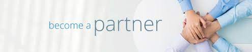 become a partner graphic with hands clasping in a circle