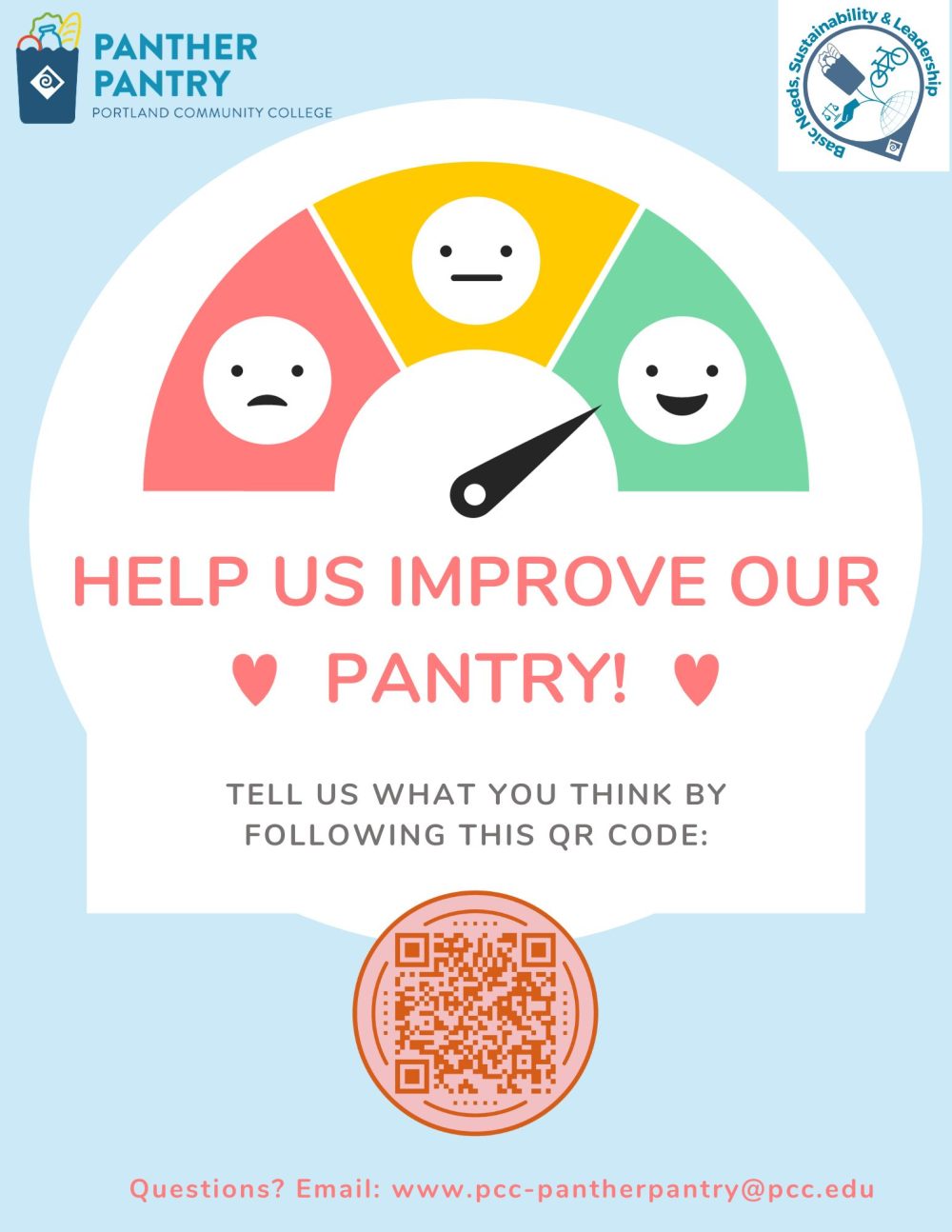 Help us improve our Panther Pantry! Tell us what you think by following this QR code