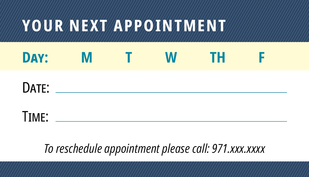 appointment business card back