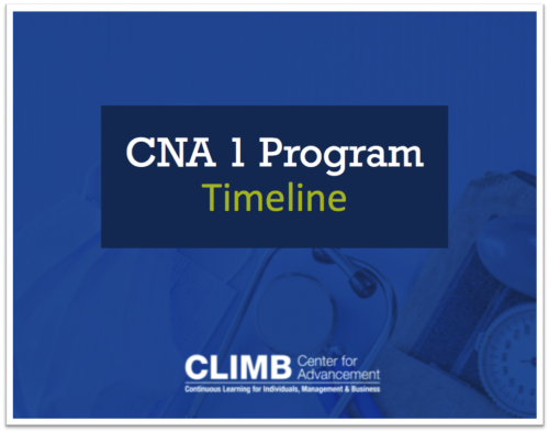 CNA 1 Program Timeline Cover for PDF Download