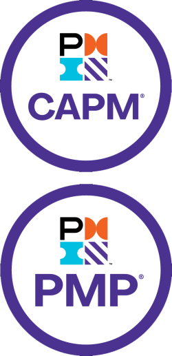 CAPM and PMP certification logos