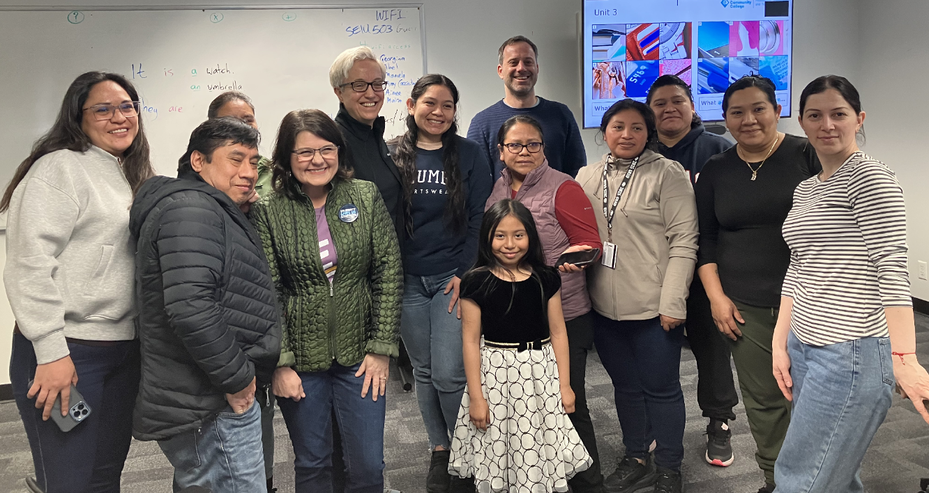SEIU ESOL class photo with Governor Kotek