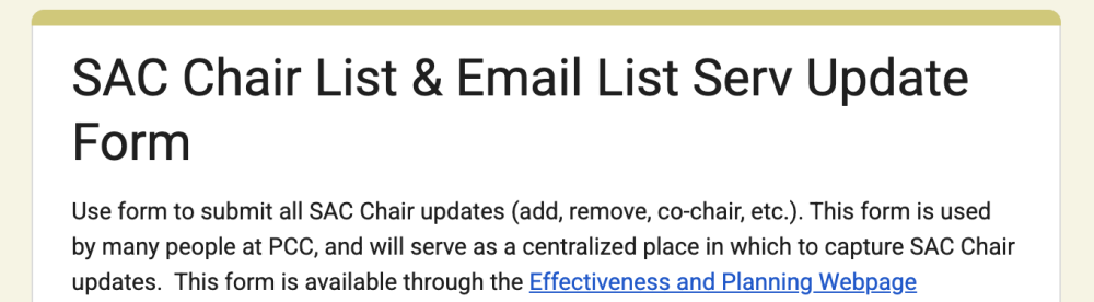 Email listserv screenshot