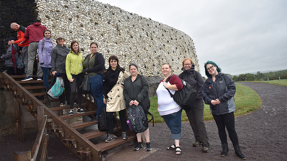 Anthropology students at a castle in Ireland