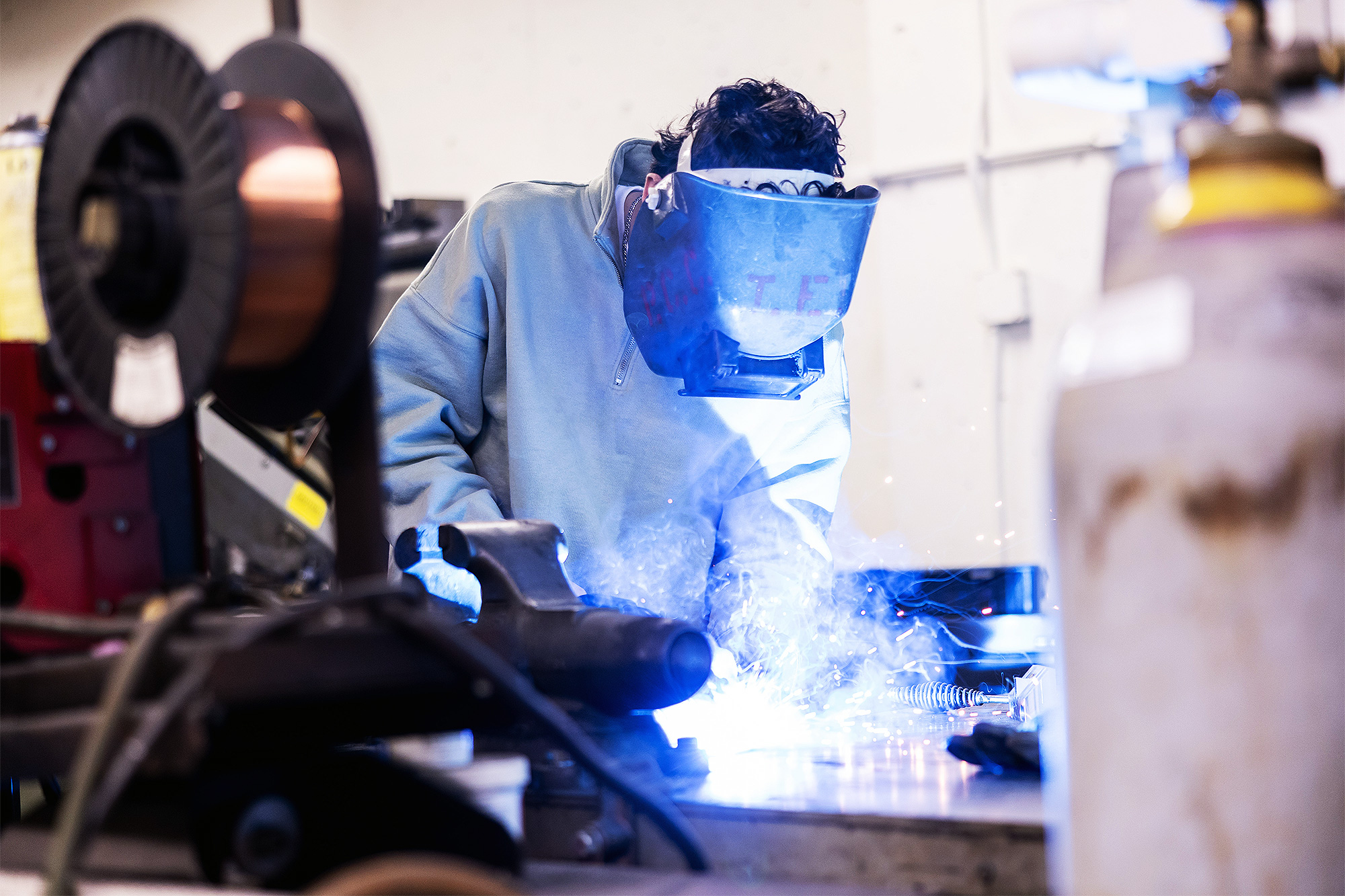 Apprenticeship student welding
