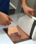 Student making a print