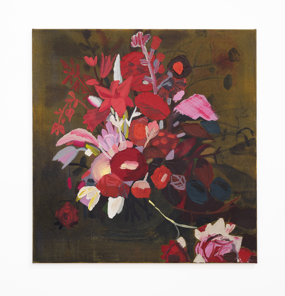 Red and pink flower painting