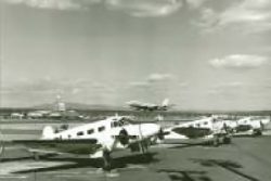 Vintage photograph of airplanes on a runway