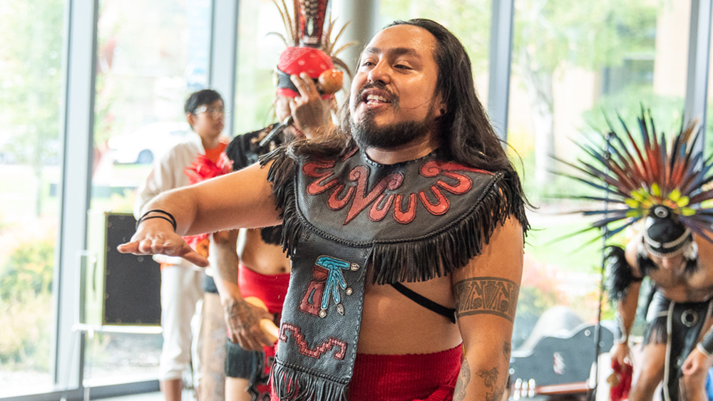 Aztec dancers performing at Harvest festival