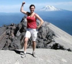 Dietra on top of Mount St. Helens