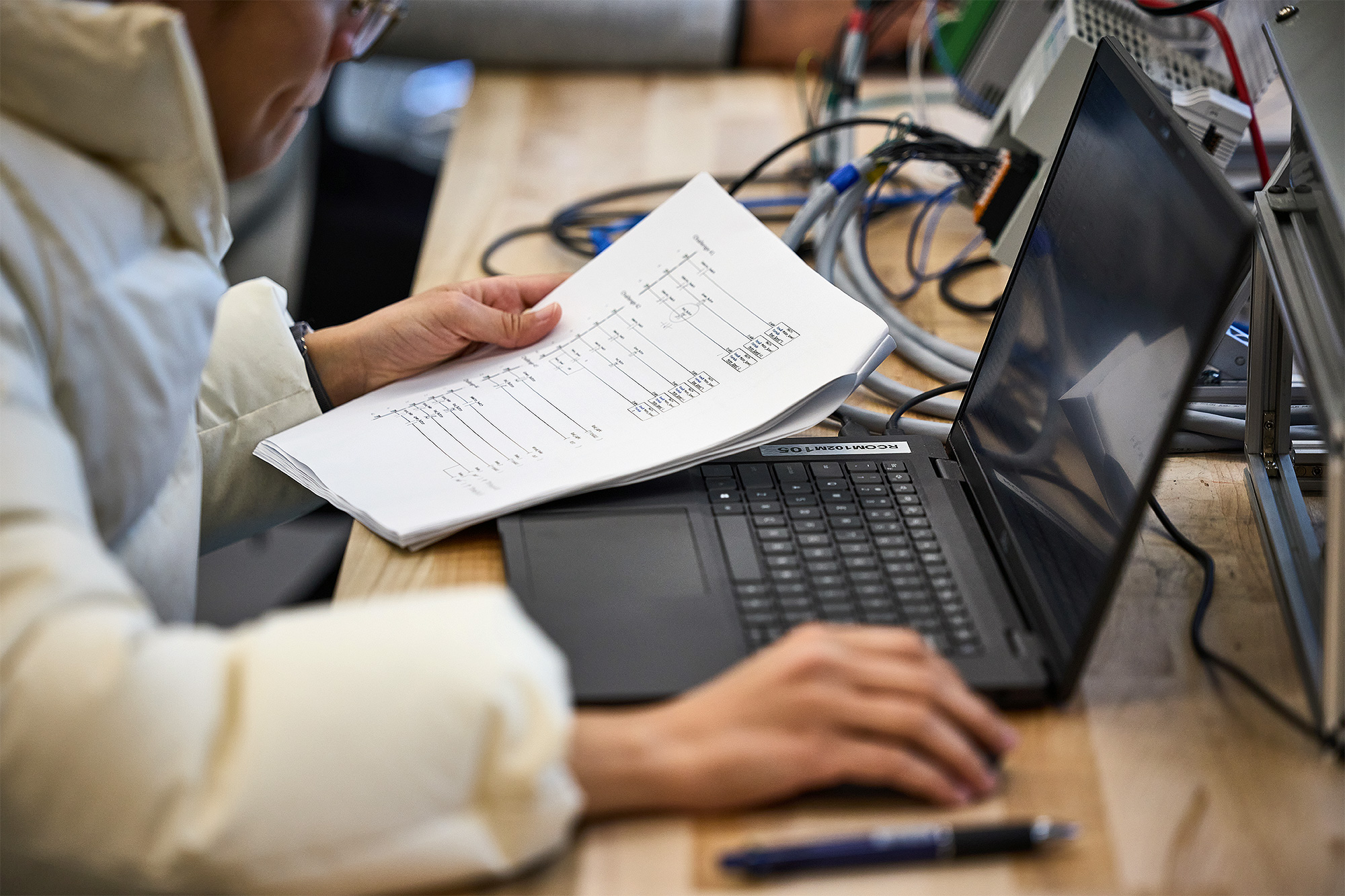 Network admin student working in class