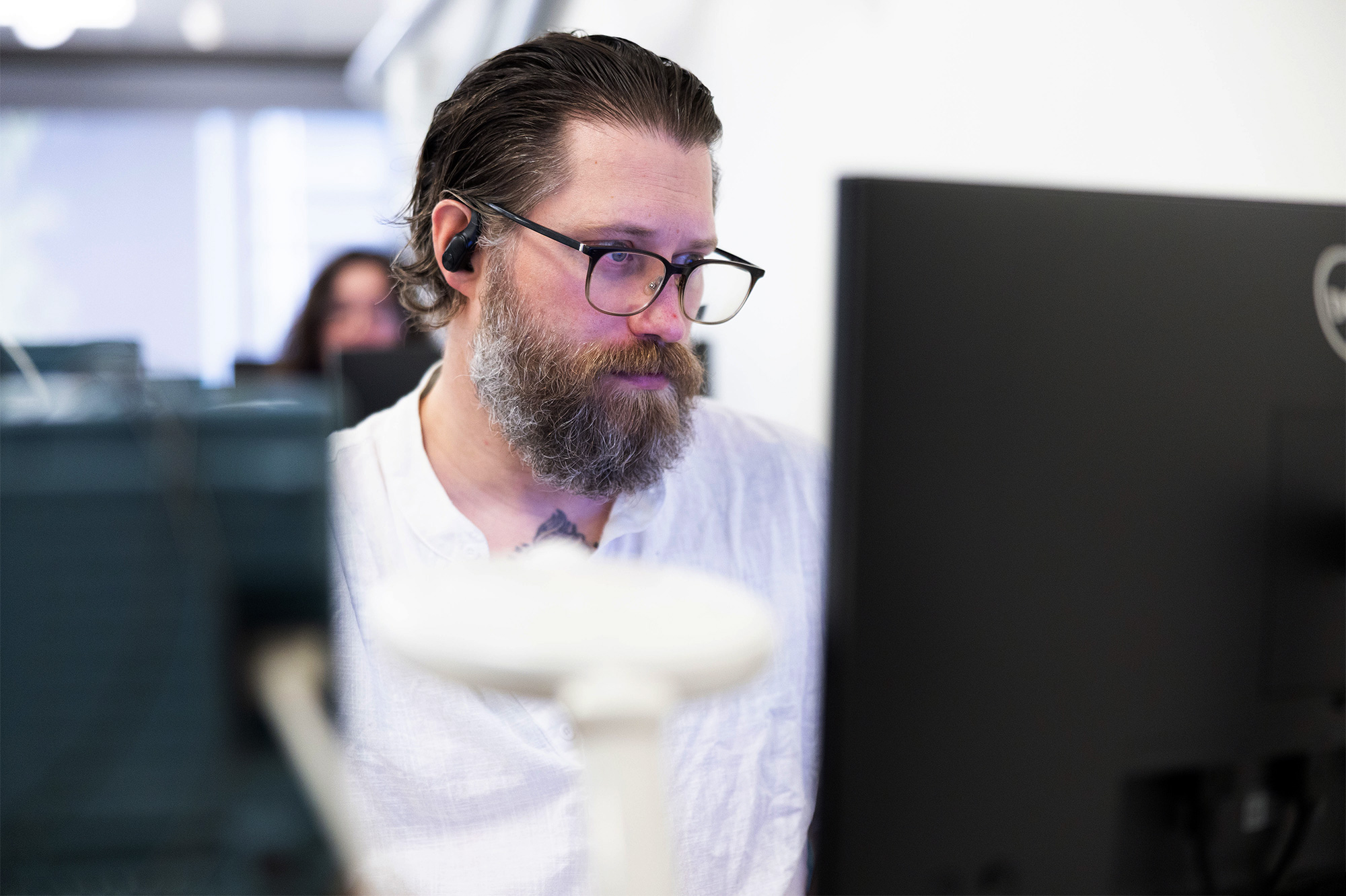 Student working in a cybersecurity class