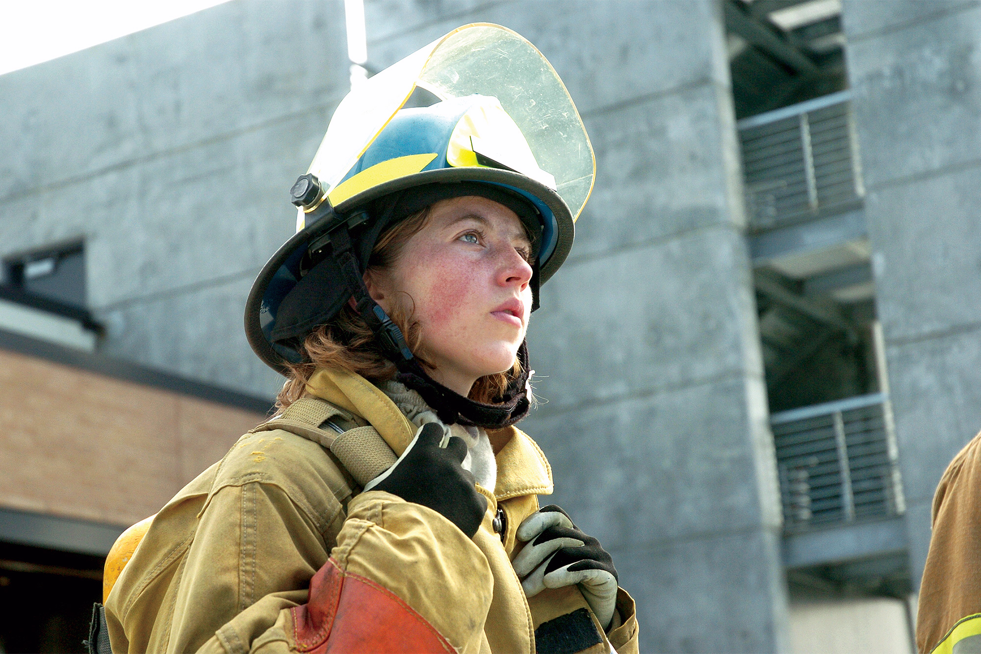 Fire/EMT student in firefighting gear