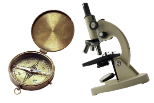 compass and microscope