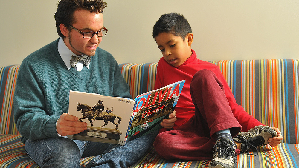 Adult reading to a child