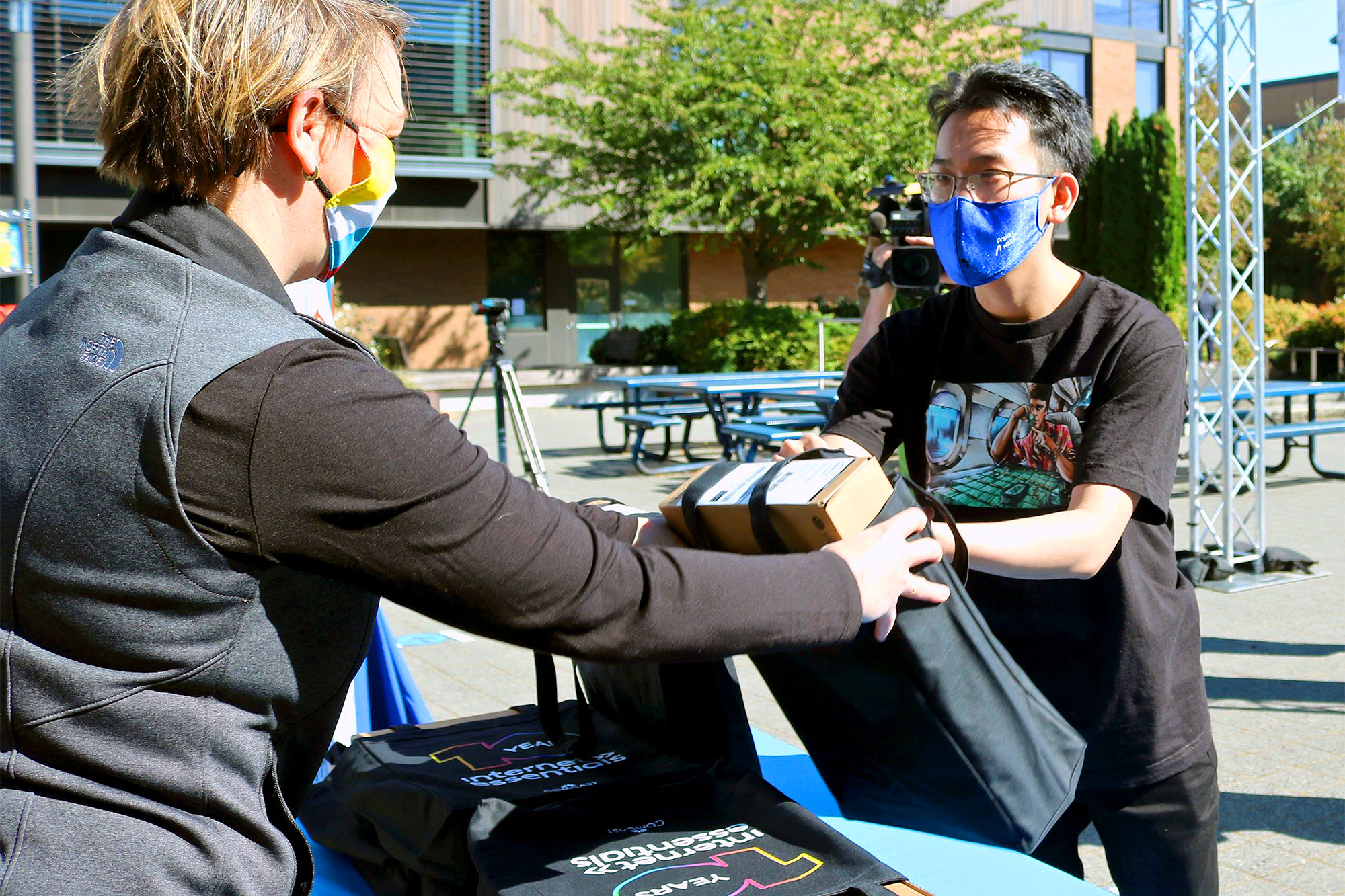 Family and Human Services student at a free Chromebook event