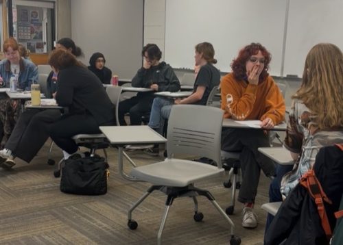 French students in conversation groups