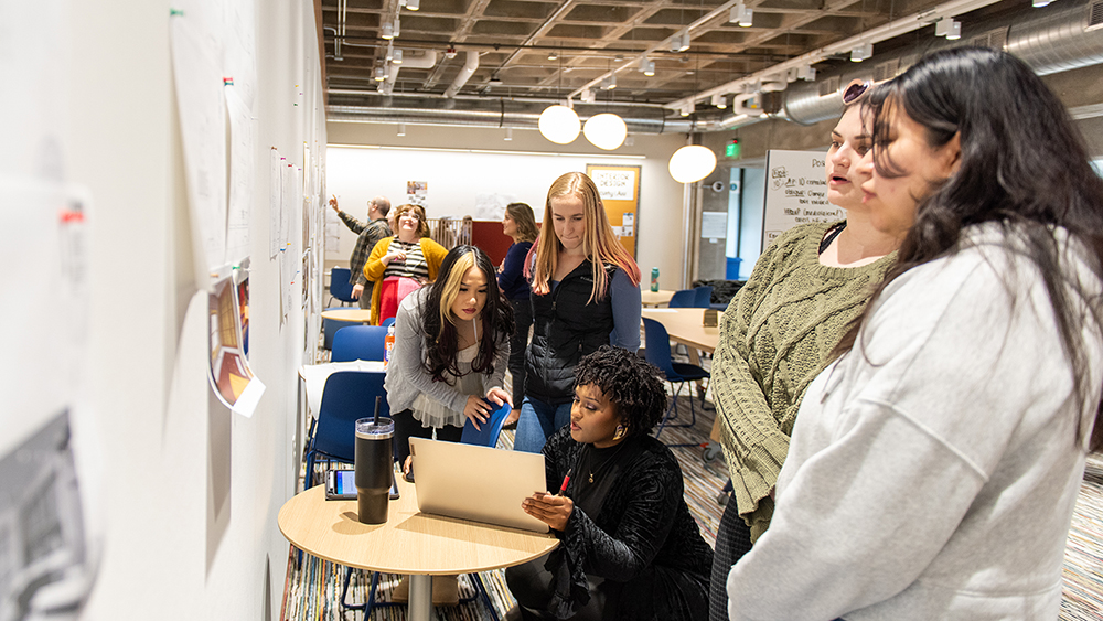 Students presenting their work to each other