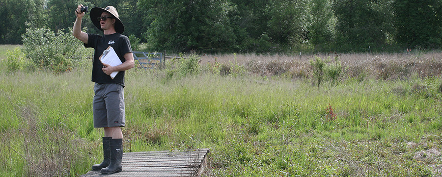 Student doing field work